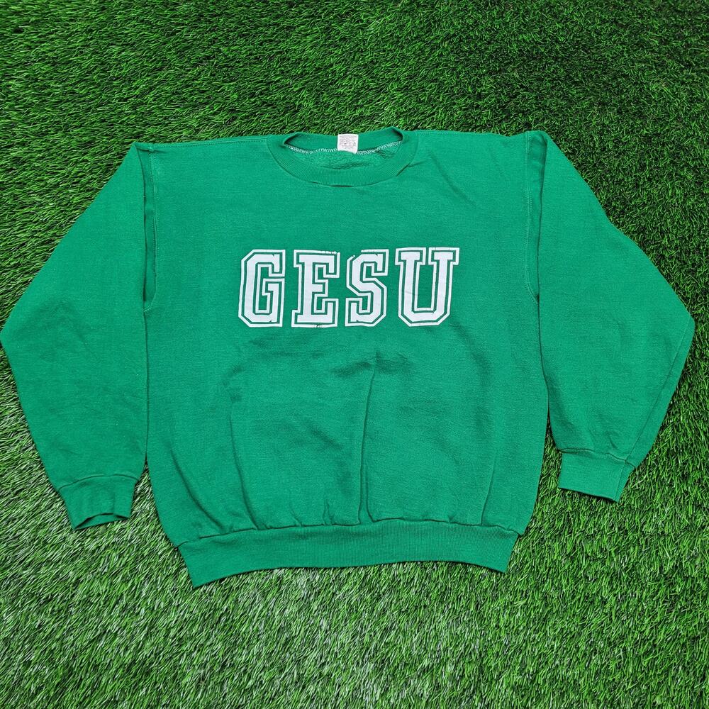 Vintage 80s Russell Athletic GESU Sweatshirt Mens Medium Womens Large